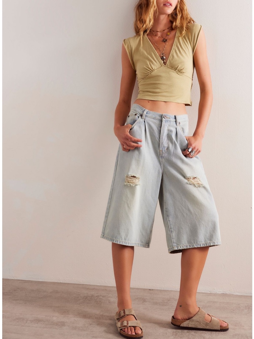 We the free Ivy Tee in Dried Aloe in size XS - Picture 3 of 6